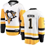 Denis Herron Pittsburgh Penguins Fanatics Branded Men's Breakaway Away Jersey - White