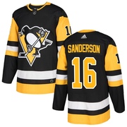 Derek Sanderson Pittsburgh Penguins Adidas Youth Authentic Home Jersey - Black