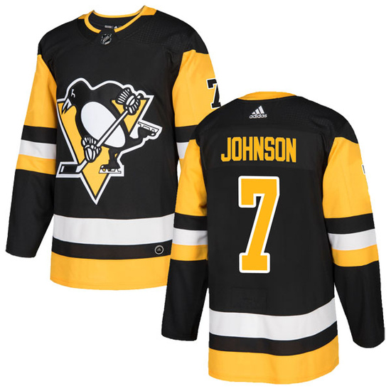 Jack Johnson Pittsburgh Penguins Adidas Men's Authentic Home Jersey Black