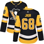 Jaromir Jagr Pittsburgh Penguins Adidas Women's Authentic Home Jersey - Black