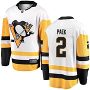 Jim Paek Pittsburgh Penguins Fanatics Branded Men's Breakaway Away Jersey - White