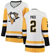 Jim Paek Pittsburgh Penguins Fanatics Branded Women's Breakaway Away Jersey - White