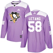 Kris Letang Pittsburgh Penguins Adidas Youth Authentic Fights Cancer Practice Jersey - Purple