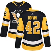 Leo Boivin Pittsburgh Penguins Adidas Women's Authentic Home Jersey - Black