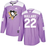 Mike Bullard Pittsburgh Penguins Adidas Men's Authentic Fights Cancer Practice Jersey - Purple