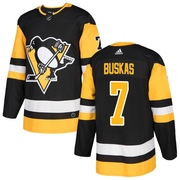 Rod Buskas Pittsburgh Penguins Adidas Youth Authentic Home Jersey - Black