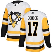 Ron Schock Pittsburgh Penguins Adidas Youth Authentic Away Jersey - White