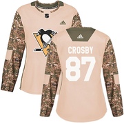 Sidney Crosby Pittsburgh Penguins Adidas Women's Authentic Veterans Day Practice Jersey - Camo
