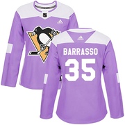 Tom Barrasso Pittsburgh Penguins Adidas Women's Authentic Fights Cancer Practice Jersey - Purple