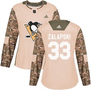 Zarley Zalapski Pittsburgh Penguins Adidas Women's Authentic Veterans Day Practice Jersey - Camo